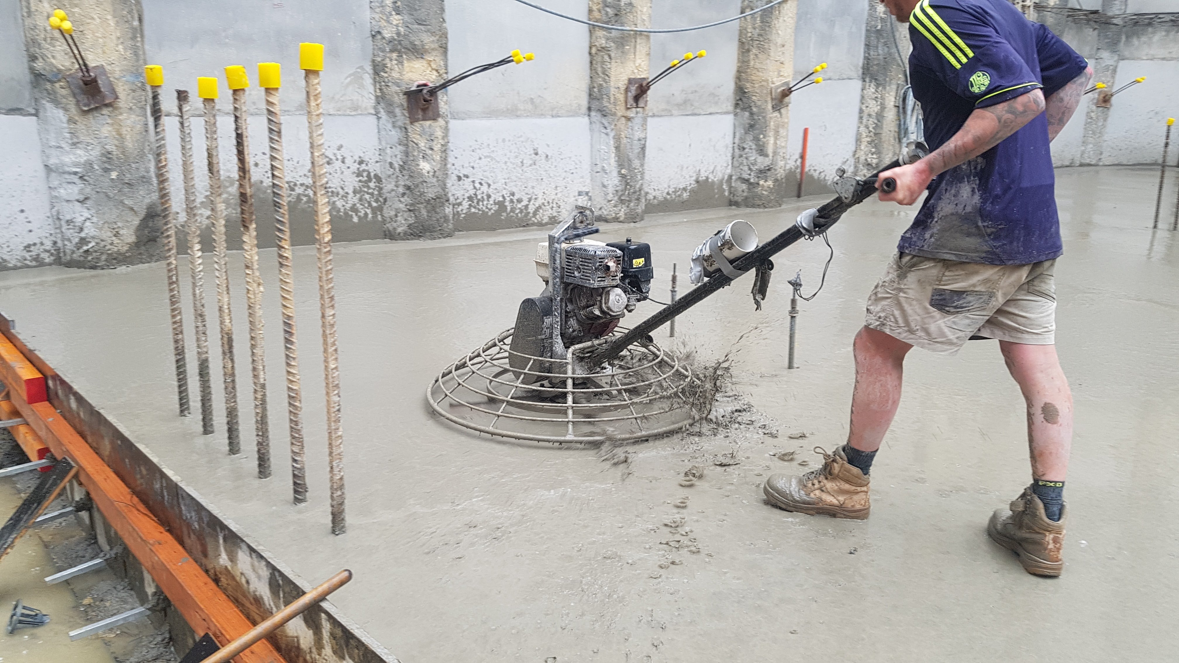 Rain whilst your concrete is being placed or finished can lead to excessive bleed water. 